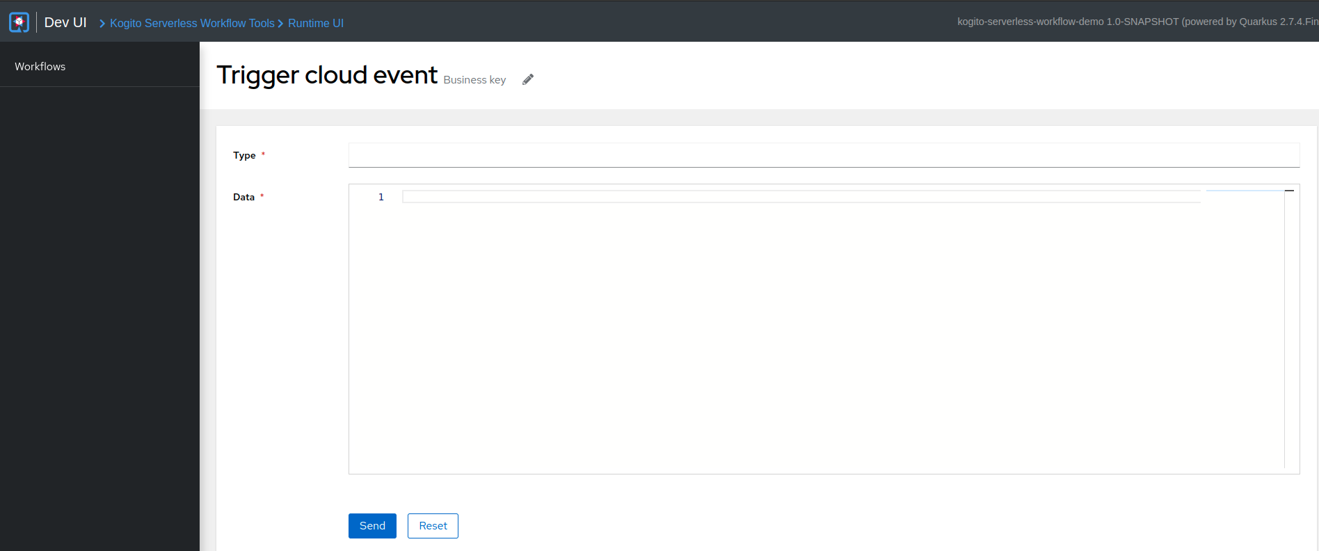 kogito swf tools trigger cloud events